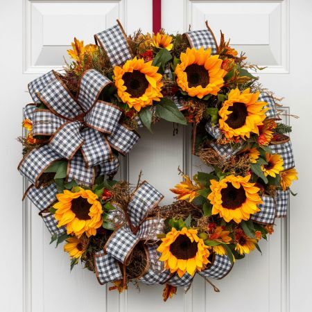 Fall/Autumn Season Ribbon Wreath